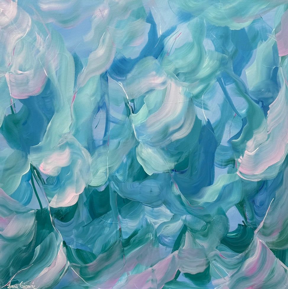 A Teal Touch - FRAMED 93x93cm